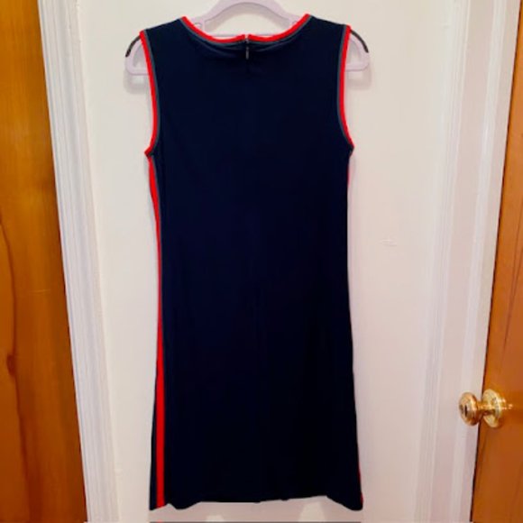 SCAPA by Lauren Perre Size S Sexy Navy Dress with Red and Green Trim NWT - Picture 4 of 4
